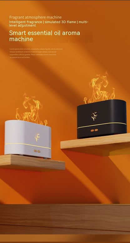 Flame USB Humidifier & Aroma Diffuser with LED Night Lamp