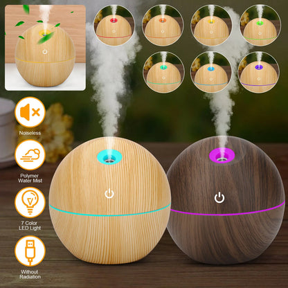 USB Aroma Humidifier & Essential Oil Diffuser with 7-Color LED