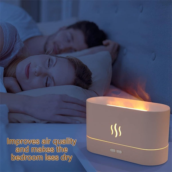 Flame Air Diffuser Humidifier, Upgraded Ultrasonic Essential Oil Aromatherapy