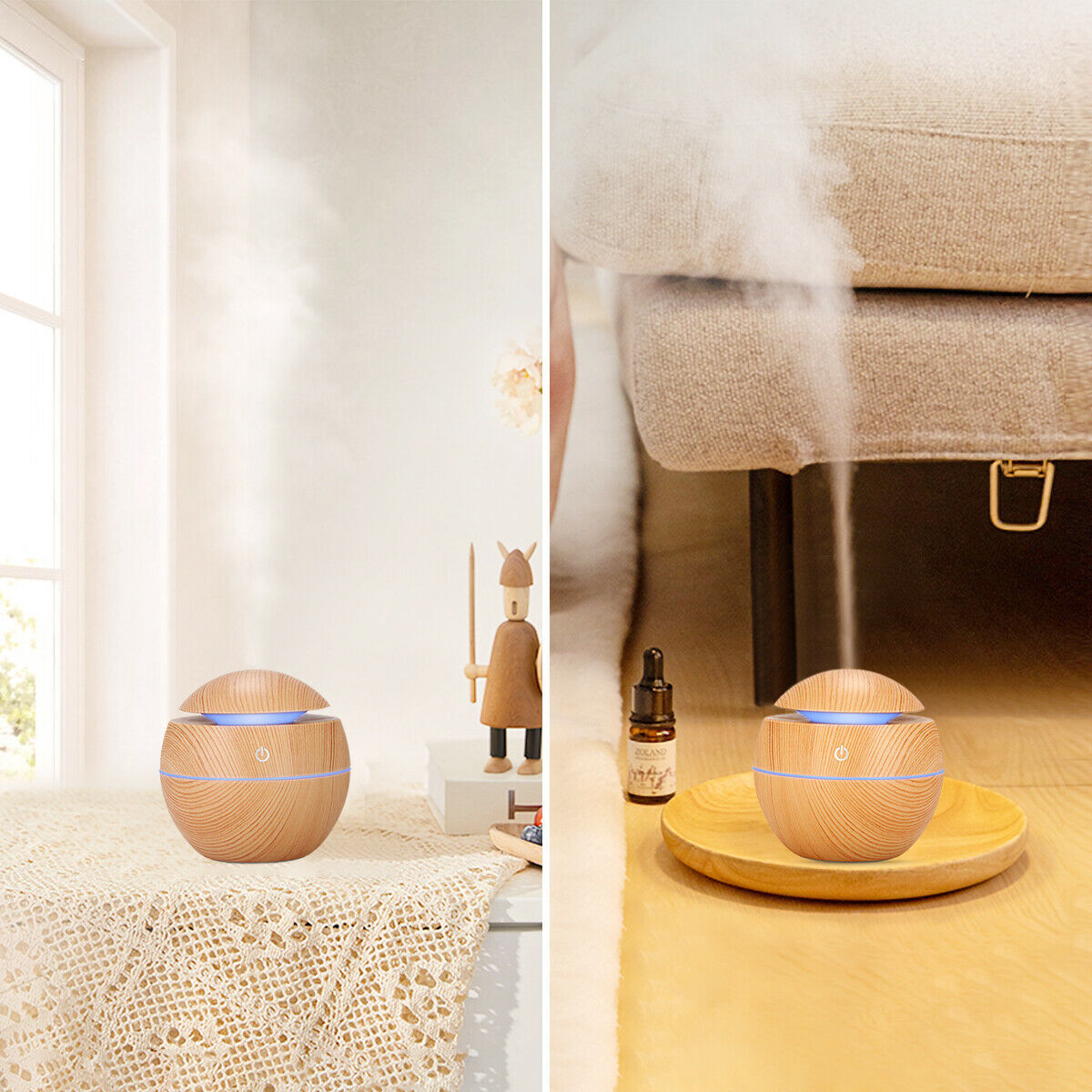 USB Aroma Humidifier & Essential Oil Diffuser with 7-Color LED