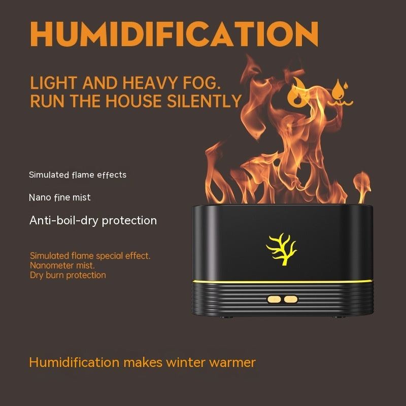 Flame USB Humidifier & Aroma Diffuser with LED Night Lamp