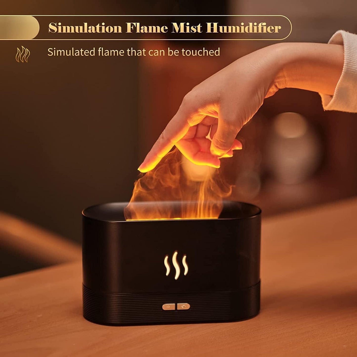 Flame Air Diffuser Humidifier, Upgraded Ultrasonic Essential Oil Aromatherapy